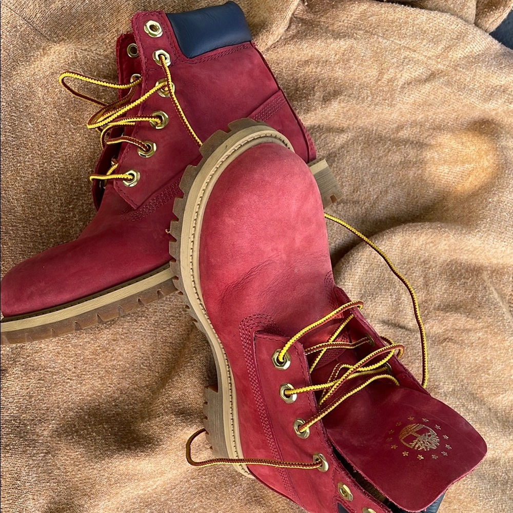 Timberland Men's Red Leather Boots